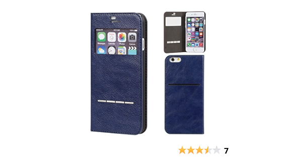 Amazon Co Jp Iphone6s Iphone6 ケース 手帳型 窓付き カバー カード収納 ウィンドウ フリップ ネイビー 家電 カメラ