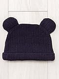 Caldia カルディア ベビー ニットソー 耳付き 帽子 赤ちゃん ベビー服 ぼうし 男の子 女の子 ニット帽 44 ネイビー