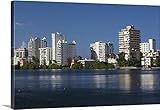 Walter Bibikowプレミアムシックラップキャンバス壁アート印刷題名プエルトリコ、San Juan、Condado建物からのLaguna del Condado 30" x 20" 20810