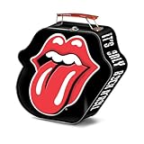 Vandor 33069 Rolling Stones Shaped Tin Tote withエンボス、ブラック/レッド