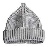 (よキーよ)Yokeeyo ニット帽 毛糸 とんがり 親子お揃い帽 赤ちゃん キッズ 帽子 大人 男の子 女の子 男女兼用 秋冬 防寒 防風 スタイリッシュ 楽しみ3色 無地 三つ折りタイプ