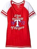 MLB Texas RangersレディースカラーブロックTee、M、レッド