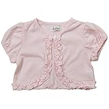 《初夏盛夏対応》(日本製) Pample Mousse(パンプルムース) ダイヤ柄針抜き天竺半袖ボレロ 90cm /PK NO.DP-72204