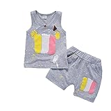 Là vestmon　ベビー服 ベスト＋半パンツ2点セット キッズ 子供服　袖なしトップス 弾性 綿 通学校 可愛いベビー服 通園　出産ギフト 誕生日祝い