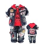 SOPOベビー男の子キュートカウボーイ服装3点セットスーツ(ジャケット+ Chaqueta +ジーンズ) 2 – 4歳