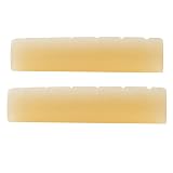 Musiclily Pro 43.99mm 弦溝加工済み無漂白牛骨ナット ボーンナット6弦Pre-2014 LP エレキギター/アコースティックギター用(2個セット）