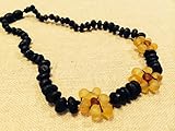 Baltic Amber 12.5 Inch Teething Necklace for Babies (Unisex) (Cherry Black Red Yellow Cognac Brown L