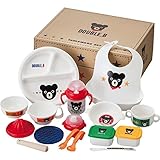 ≪内祝い 引き出物 お祝い お返し プレゼント お食い初め食器 ベビー食器セット お食い初め 出産祝い お祝い プレゼント ギフト≫　ミキハウス ダブルビーテーブルウェアセット 【包装・のし・印字無料