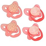 Dr. Brown's 4 Piece Glow in The Dark Stage 1 Pacifier for Web, Pink, 0-6 Month