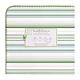 SwaddleDesigns Ultimate Receiving Blanket, Jewel Tone Stripes, Pure Green [並行輸入品]