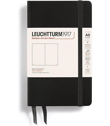 Amazon.co.jp: ロイヒトトゥルム ノート A6 ドット方眼 ブラック