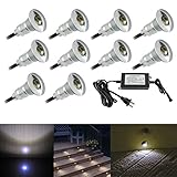 テラス・デッキライト FVTLED ガーデンライト スタンドライト DC12V 0.6W IP65 足元灯 省エネ 超寿命 玄関 廊下 CE RoHS認証 (10個セット ホワイト)