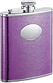 Visol VF1241 Violet Satin Purple Leather Stainless Steel 6oz Liquor Hip Flask