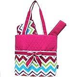 Rainbow Colored Chevron Print 3pc. Diaper Bag (Hotpink) by Zebragogog [並行輸入品]