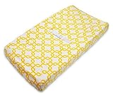American Baby Company Heavenly Soft Chenille Fitted Contoured Changing Pad Cover, Yellow Gotcha by A