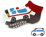 車下 キッズソックス 【 救急車 】子供用 くつした 16～20cm 働く車 靴下