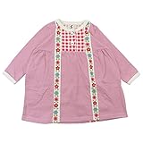 【H28年春物】 chocola(ショコラ) 天竺花柄テープ使い長袖ワンピース 120cm/ピンク NO.CH-1621-58054