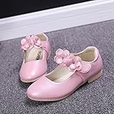 (コ-ランド) Co-land 子供靴 履きやすい キッズ フォーマルシューズ 女の子 フラット ガールズ ドレスシューズ PUレザー製 花飾り 女児 ベビー 結婚式 ピンク 18.7cm