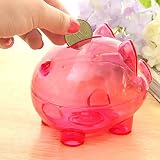 Wunes(TM)?ランダム色かわいいプラスチック豚銀行モデルのコインマネーキャッシュコレクティブ貯金箱の豚のおもちゃ子供ギフト