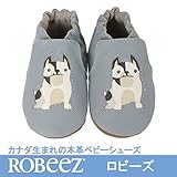 [ロビーズ ]Robeez 本革ベビー靴 ソフトソール APMAアメリカ足病学協会認定の赤ちゃん靴 ファーストシューズ ベビーシューズ ベビー靴 室内履き 保育園 上靴 (12-18mos, TAIL