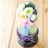 花由 プリザーブドフラワー 仏花 　ガラスドーム　羽乃花　～わのか～　つむぎ【お供え 仏花 仏壇 供花】