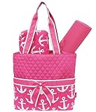 Hotpink & White Anchors Print 3pc. Baby NEW Born Diaper Bag by NGIL [並行輸入品]