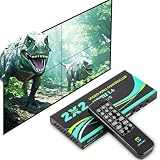 【Spolehli】 ビデオウォールコントローラー 2X2 大画面に没入・究極のビジュアル体験 ビデオウォールプロセッサー 2X1 3X1 4X1 1X2 1X3 1X4 1080p HDMI 1.4 マルチスクリーンスプライシングディスプレイコントローラー 4つのテレビスプライシング用 リモコン付き 日本語説明書(4チャンネル)