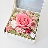 花由 プリザーブドフラワー ボックスフラワー hana*cube 白箱 10月 ピンクトルマリン