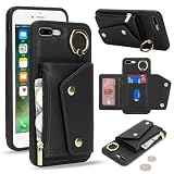 for iPhone 11 ケース アイホン 11 背面フリップ 手帳型 360°回転 携帯カバー Case SunYoo for iPhone11 ICカード コインポケット ストラップ付き カード 収納 小銭入れ ファスナーポケット付き クリームイエロー