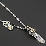 シルバー925金爪特大フェザーネックレス ゴローズ系カスタムネックレス 贅沢シルバー太角チェーンを使用！