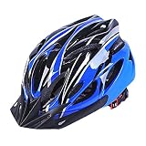Uzexon　自転車　ヘルメット　超軽量　サイクリングヘルメット　18穴通気　アジャスター　サイズ調整可能　大人子供兼用 (ブラック+ブルー)