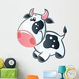 Wallmonkeys wm302107キュートベビーホワイトとブラックSpotted Cartoon Cowピールとスティック壁デカール 48"H x 43"W - x Large GEN-1643