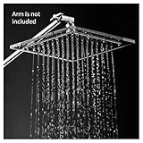 HotelSpa Square Stainless Steel 8 Inch Shower Head with Clear Acrylic Rim (without Arm) [並行輸入品]