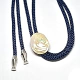 ユニコーン 夜光貝 ループタイ 紺色紐