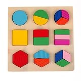 Lovoski 児童　木製　積み木　ジオメトリブロック　パズル　幼稚園　おもちゃ　賞品　全３パタン選べ - #C