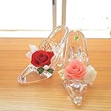 [florence du]プリザーブドフラワー 2色バラミニミニプリンセスハイヒール アレンジメント カラー：レッド&ピンク クリアケース付 結婚記念日 誕生日 祝い フラワーギフト 花ギフト プレゼ