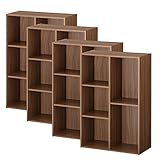 カラーボックス マルチラック 木製 ラック 多目的ラック 収納箱 本棚 収納ケース 4個組 ウォールナット