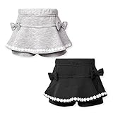 (グレー/95cm)ベビー服 女の子 スカパン Dolly Ribbon ドーリーリボン ボトム ミニ裏毛 お花テープレース リボン ウエストゴム 女児 ベビー