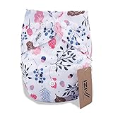 iZiv新生児1厚いおむつ付きオーガニック幼児防水/調整/再利用可能/洗えるポケット布おむつのフィット赤ちゃん0.5-3歳(ホワイト)