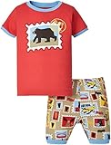 Hatley ハットレイ キッズ男の子 半袖半ズボンパジャマ(クマさんの切手) 6、120cm 、6Y(119cm) マルチカラー 綿100% PJUWIAN062