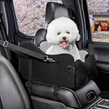 Cavoyo 【新登場小型犬向け】3way 犬ドライブボックス ペット 犬 車 シート アームレストボックス 飛び出し防止 型崩れしない リード付き ハーネス 折り畳み 車用ベッド 助手席 ペットキャリ 猫手提げバッグ ペットカーシート ドライブバッグ 子犬 犬車に乗せるグッズ カー用品 お出かけ おしゃれ 車載用 旅行 アウトドア 滑り止め 洗える(布 ブラック, S)