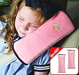 シートベルト カバー シートベルト枕 2個セット キッズ シートベルト 枕 カバー 子供 ドライブ カーグッズ 2個セット (ピンク)