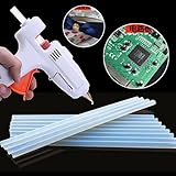 Tiptiper ホットグルーガン、7mmx190mmホットグルースティックメルトヒートピストル修復ツール接着剤透明