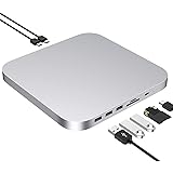 Mac mini ドッキングステーション シルバー 8in1 TypeC ハブ / M.2, 2.5インチ SSD HDD TypeA USB3.0 TypeC USB3.1 SD microSD / Mac mini M2 Pro 2023 mac