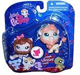 Littlest Pet Shop Sassiest Pet Pair Portable Gift Set - Lion (#1004) and Cat with Lion Mane (#1005) 