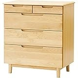 ISSEIKI チェスト 【完成品】収納家具 幅80cm 4段 ナチュラル アルダー 無垢材 木製 ERIS CHEST 80-4 (NA) 引き出し コンパクト おしゃれ 家具