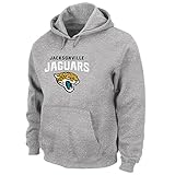 NFLジャクソンビルジャガーズユニセックスポリヘザープルオーバーフーディ、heathergrey、3 x