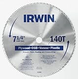 IRWIN Tools Classic Series Steel Corded Circular Saw Blade, 7 1/4-inch, 140T, .087-inch Kerf (21840Z