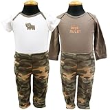 Carter's（カーターズ）ボディスーツ＆レギンス・計3点セット（ブラウン×カーキー） [Baby Product]