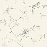 York Wallcoverings ve7074 Patina Vie Birds of a Feather壁紙、ブルース